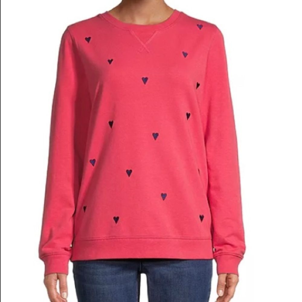 NWT St. John's Bay Womens Crew Neck Long Sleeve Sweatshirt SZ M